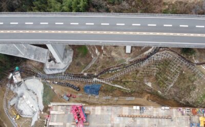 愛媛県　高速道路複線化工事